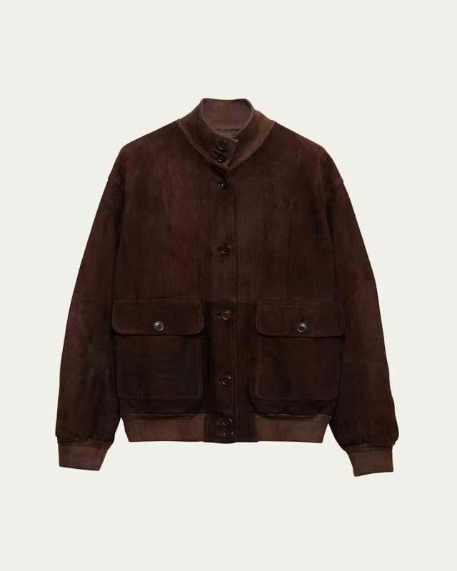Suede Hot-Stamp Logo Jacket